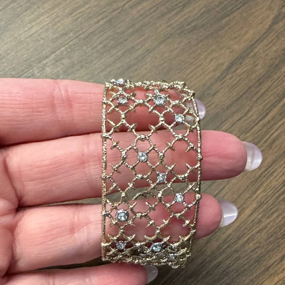 Alexis Bittar Gold Mesh Bracelet with Swarovski Accents